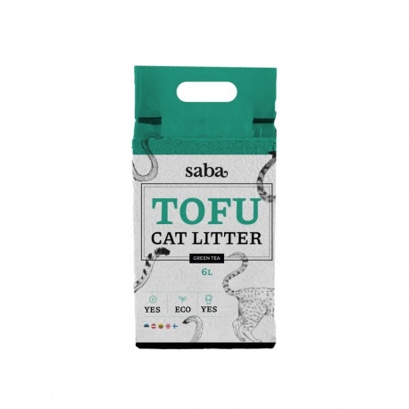 SABA green tea scented tofu cat litter 6L