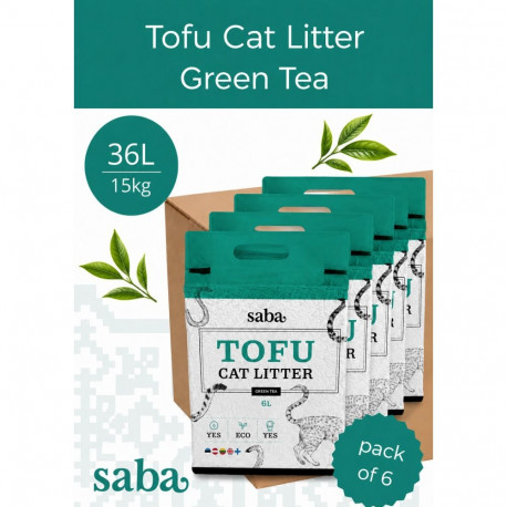 SABA green tea scented tofu cat litter 36L