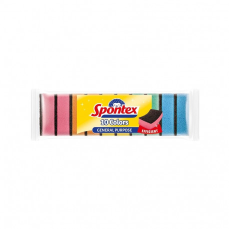 SPONGES SPONTEX10 COLORS 10PCS