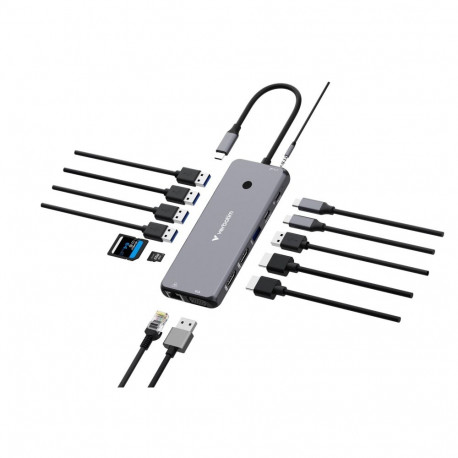 Verbatim CMH-14 USB Type-C 5000 Mbit/s hõbedane