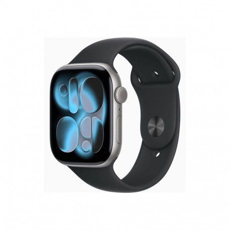Apple nutikell Series 11 GPS + Cellular 46mm alumiiniumkorpus sportrihm S/M, tumehall, must