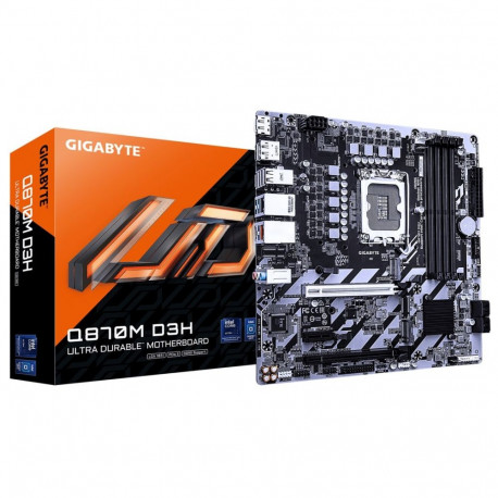 GIGABYTE emaplaat Q870M D3H Intel Core Ultra (Series 2) CPUs 4+1+2 Phases VRM kuni 6400MHz DDR5 (O.C