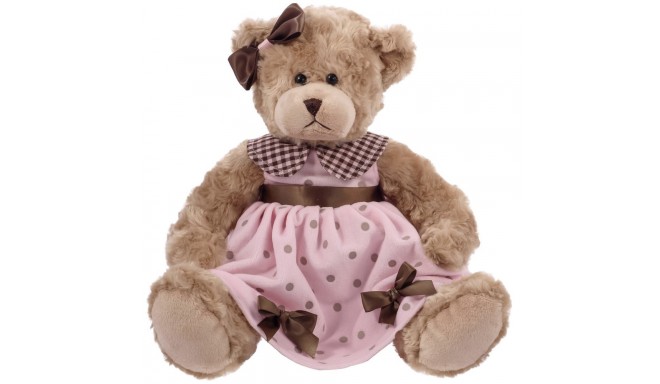 Bear Daisy pink polka-dot velvet 33 cm