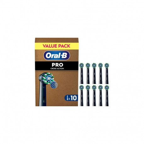 Oral-B Pro Cross Action x10 Toothbrush heads, Black