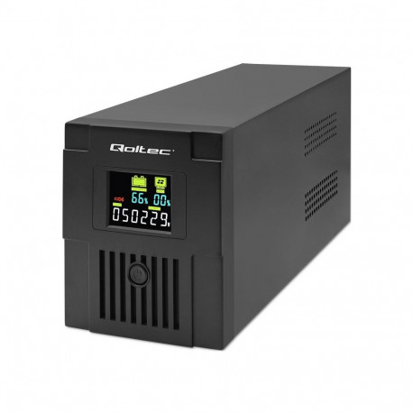 Qoltec 53770 uninterruptible power supply (UPS) Line-Interactive 1.5 kVA 900 W 2 AC outlet(s)