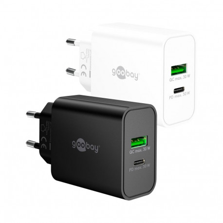 Goobay 30 W USB-C PD GaN Dual Fast Charger black black