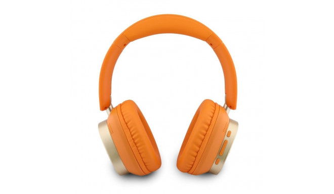 Guess Rectangle Metal Script Logo ENC Wireless Headphone Orange