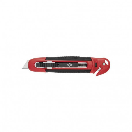 Cutting knife, 18 mm, with foil cutter, WEDO, "Safety" red/black