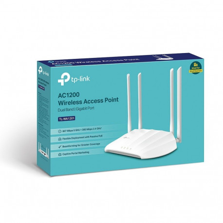 Wireless Access Point - TP-LINK TL-WA1201 867 Mbit/s Dual-Band PoE White