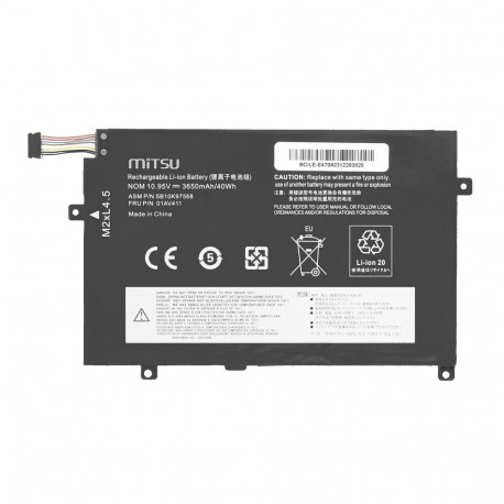 Battery 01AV411 for Lenovo ThinkPad E470 E475 3650 mAh (40 Wh) 10.95V