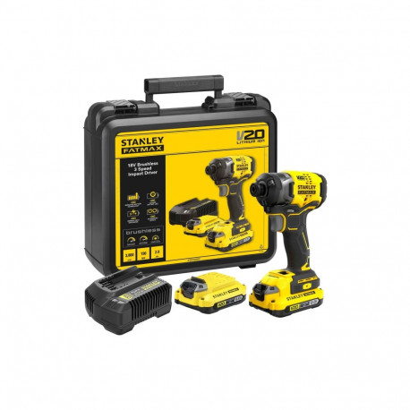 Stanley löökkruvikeeraja V20 SFMCF820D2K-QW 18V harjadeta 3-käiguline 2.0Ah komplekt liitiumioon