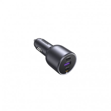 Car Charger - UGREEN 130W 3-Port Fast Charger 2x USB-C, 1x USB-A Gray