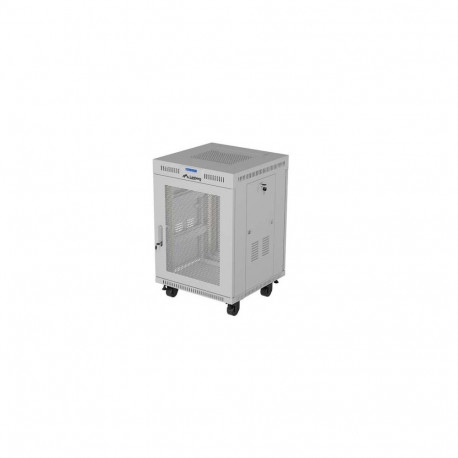 19-inch 15U floor-standing rack cabinet, 600x800, perforated door, LCD (flat-pack), grey