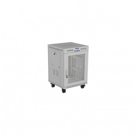 serverikapp 19-inch 15U 600x600 põrandal seisev perforeeritud uks LCD (flat-pack), hall
