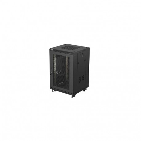 19-inch rack-kapp 18U 600x800 klaasuksega kokkupandav, must