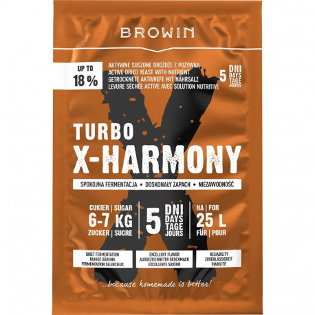 Turbo X-Harmony pärm, BROWIN, 403203, 18%, 25 L, 138 g