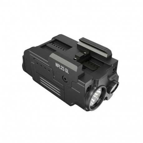 Nitecore NPL25GL taktikaline püstolilamp – 900 luumenit, valge LED, roheline laser, eemaldatav aku, 