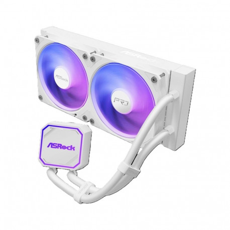 CPU Cooler - ASRock Pro White 240 ARGB, 240mm Radiator, 3200 RPM, White