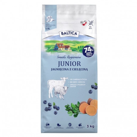 BALTICA kuiv koeratoit piirkondade maitsed noortele lamba ja vasikaliha 3kg