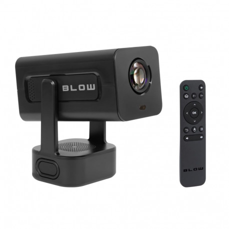 BLOW kaasaskantav projektor Android TV HD kinoheli kandekott, must