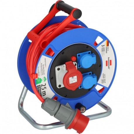Brennenstuhl 1182770010 power extension 25 m 3 AC outlet(s) Outdoor Black, Blue, Grey, Red
