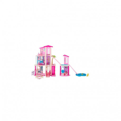 Barbie DreamHouse Dollhouse, 2 Pools, 2 Slides, 2 Houses, Elevator with 3 Levels & 65+ Pieces In
