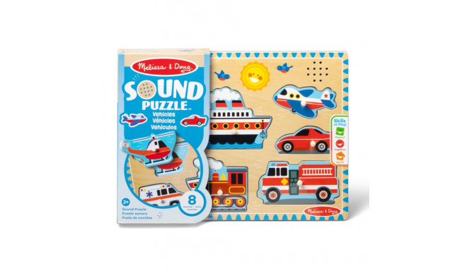 MELISSA & DOUG helidega pusle Sõidukid