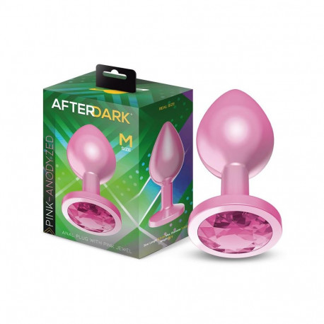 Anodyzed Anal Plug Pink with Jewel Size M