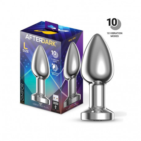 Dimpor Chrome Anal Plug with Vibration and Magnetic USB Size L