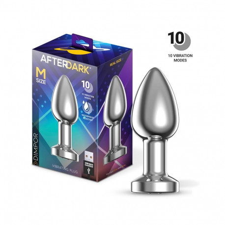 Dimpor Chrome Anal Plug with Vibration and Magnetic USB Size M