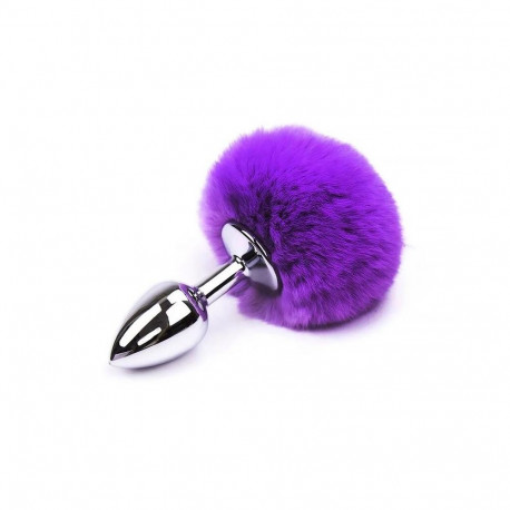 Butt Plug with Pompon Purple Size S