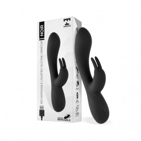 Noir vibraator vibe injektsioonvormitud vedelsilikoonist 2 mootoriga USB