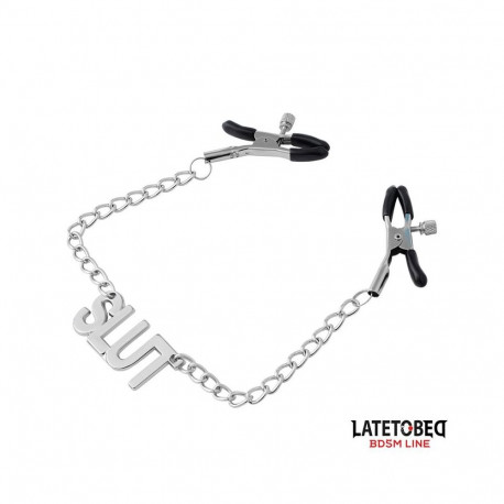 Nipple clamps with Chain - Slut