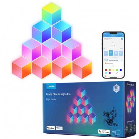 Smart Wall Light - Govee Glide Hexa Pro 72W Wi-Fi/Bluetooth Multicolor