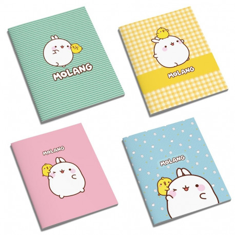 Kaustik A5 36l. jooneline Molang, assortii, lamineeritud kaaned