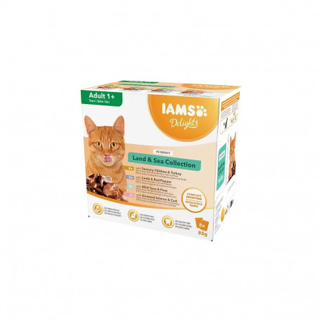 IAMS DELIGHTS Land & Sea Collection in Gravy box – wet cat food – 8x85g