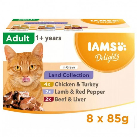 IAMS DELIGHTS Land Collection in Gravy box – wet cat food – 8x85g