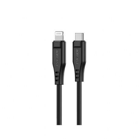 Acefast C3-01 andmeedastus- ja laadimiskaabel | MFI | USB-C kuni Lightning | 30W | 1.2m | must