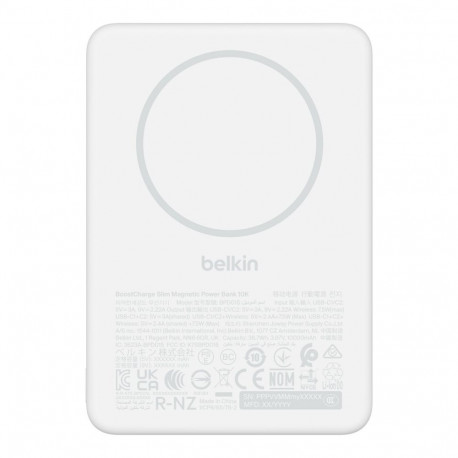 Belkin magnetiline akupank BoostCharge Slim 10000mAh 7,5W BPD015hqWH, valge