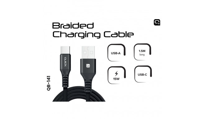 Quick QB-141 Braided Charhing and Data Cable USB to USB-С 1.5m
