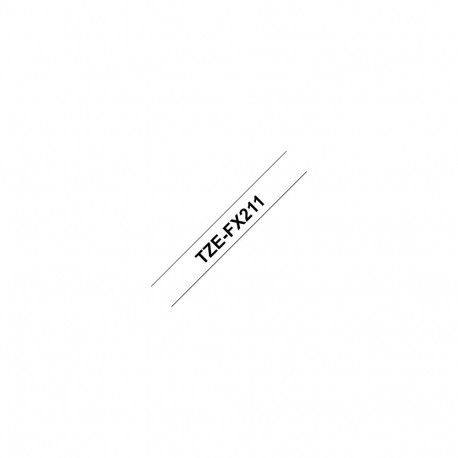 Brother | TZe-FX211 Flexible ID Laminated Tape | Black on White | TZe | 8 m | 0.6 cm