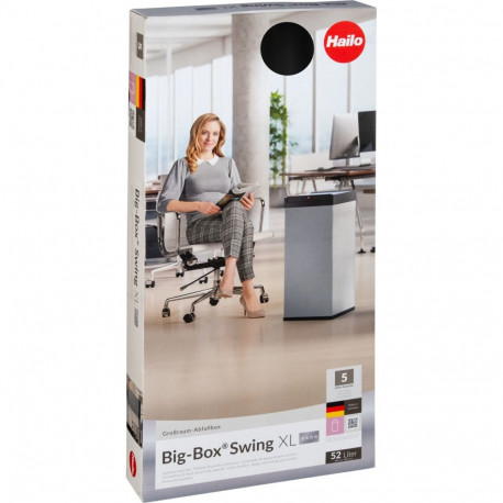 Hailo prügikast Big-Box Swing XL, must