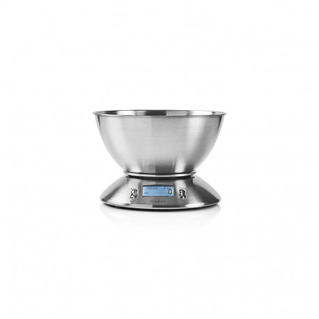 Nedis KASC111SI Kitchen Scales Digital | Stainless Steel | Timer Function | Thermometer Function