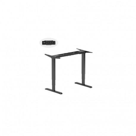 Height-Adjustable Table Frame, without Tabletop, Black
