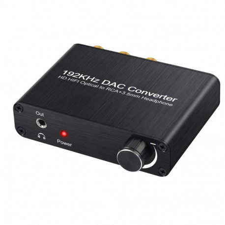 RoGer DAC 192kHz 24bit S/PDIF to RCA Converter with headphone jack 3,5mm / Optical / Coaxial