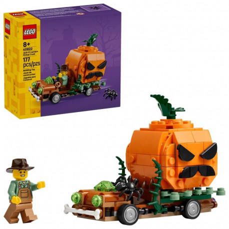 Constructor - LEGO 40822 Jack-O'-Lantern Pickup Truck 177 Pcs, Minifigure, Orange