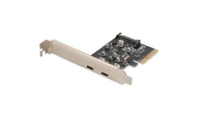DIGITUS Add-On Card USB3.1 PCI Express, 2xUSB3.1 Typ C, Chip: ASM1142