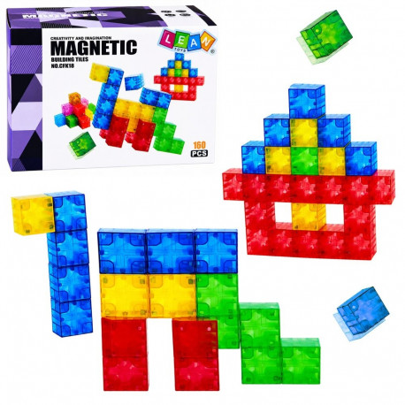 Magnetilised konstruktsioonikuubikud 3D 160el., värvilised