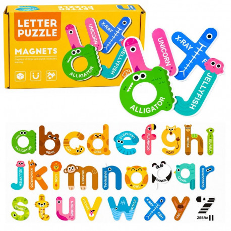 Puzzle Magnetyczne Literki Edukacyjne Magnesy Na Lodówkę Tablice 26 el.