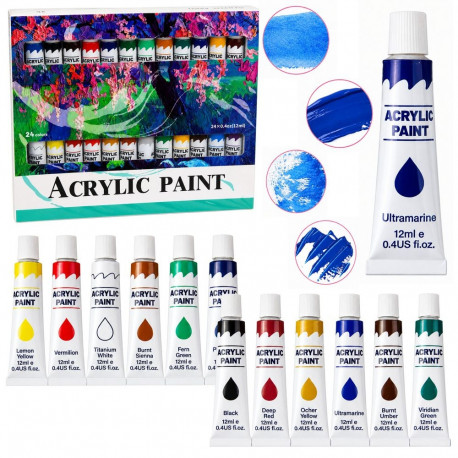 Akrüülvärvide komplekt 24 värvi 12ml